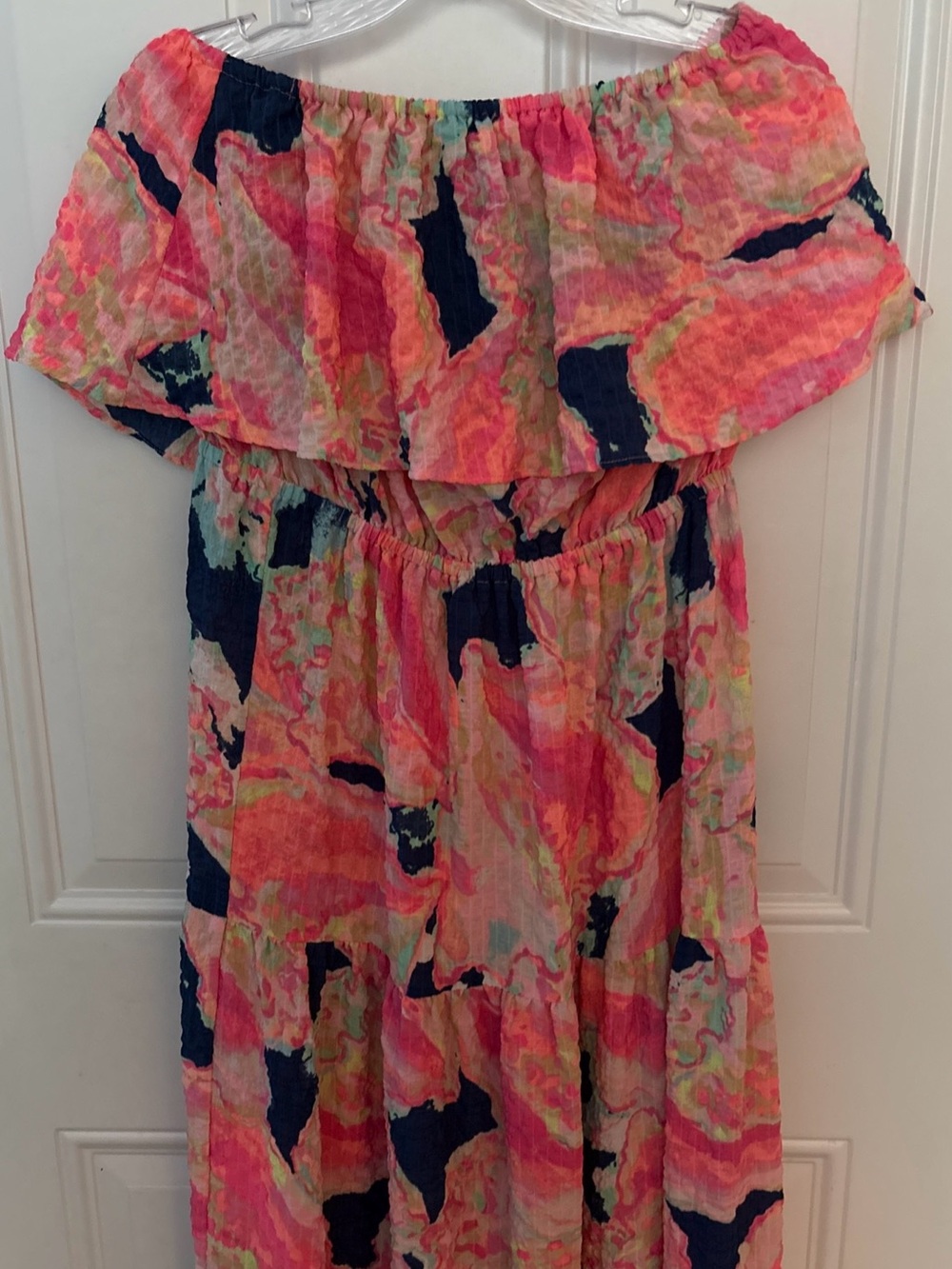 Lilly Pulitzer Women’s Off-Shoulder Casual Dress in Pink, Navy, Coral